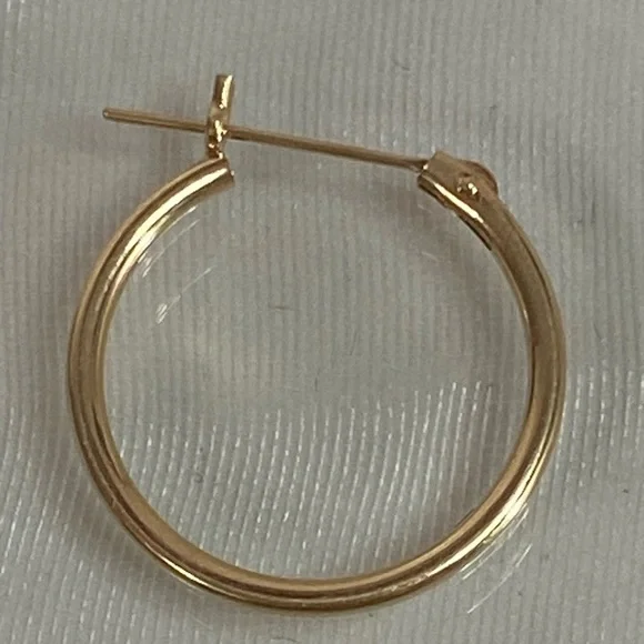 14K YELLOW GOLD classic small hoop earrings REAL GOLD